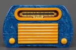 FADA 652 Insert Grill ’Temple’ Catalin Radio Lapis-Lazuli + Yellow - Rare